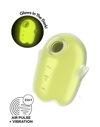 Stimulateur de clitoris fluorescent vibration et air pulsé USB vert Glowing Ghost Satisfyer - CC597852