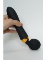 SHAKE Noir, Vibromasseur Wand USB en silicone médical avec 2 puissants moteurs indépendants - BQ107BLK