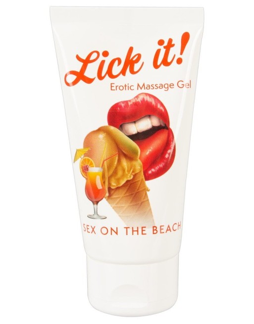 Lubrifiant et gel de massage végétalien comestible sex on the beach goût fruité  50ml - R629510