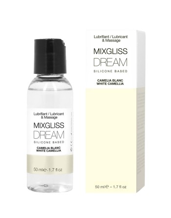 2 en 1 Lubrifiant et huile de massage silicone Mixgliss Dream Camelia blanc 50 ML - MG2528