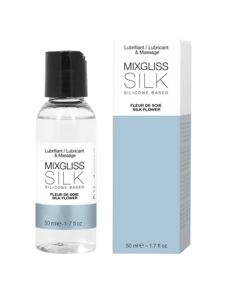 2 en 1 Lubrifiant et huile de massage silicone Mixgliss Silk Fleur de soie 50 ML - MG2504