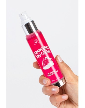 2 en 1 Lubrifiant et huile de massage fraise à la crème chauffant - SP5389