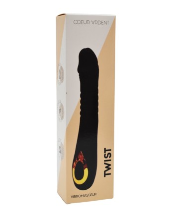 TWIST Noir, Vibromasseur va-et-vient USB en silicone médical, doté de 18 modes de stimulation - BQ586BLK