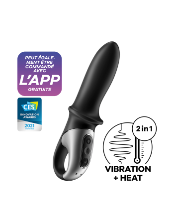 Vibromasseur noir USB, chauffant et connecté Hot Passion Satisfyer - CC597790