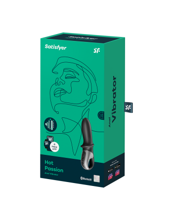 Vibromasseur noir USB, chauffant et connecté Hot Passion Satisfyer - CC597790