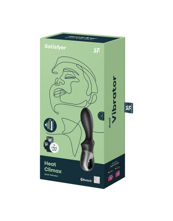 Vibromasseur noir USB, chauffant et connecté Heat Climax Satisfyer - CC597789