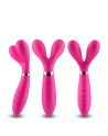 Vibromasseur Wand  rose en forme de Y avec 3 moteurs - USK-W04PNK