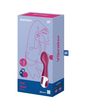 Vibromasseur point G chauffant connecté USB rouge Hot Spot Satisfyer - CC597782