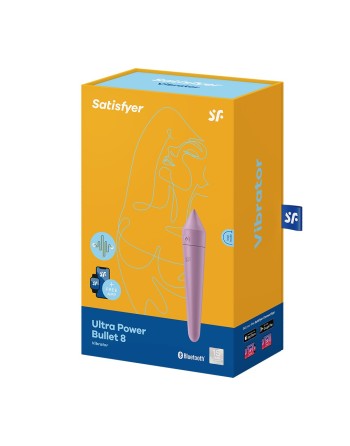 Vibromasseur connecté lilas USB Ultra Power Bullet 8 Satisfyer - CC597745