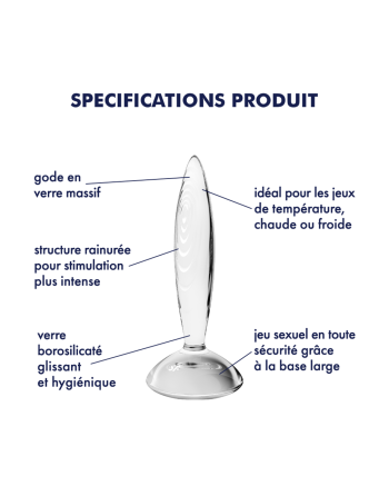 Gode anal en verre borosilicaté massif transparent Sparkling Crystal Satisfyer - CC597830