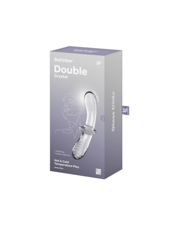 Gode en verre borosilicaté massif transparent Double Crystal Satisfyer - CC597829