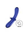 Gode en verre borosilicaté massif bleu Double Crystal Satisfyer - CC597828