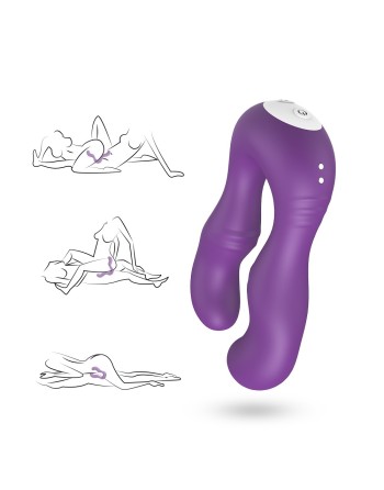 Vibromasseur Violet en forme de U double tête stimulateur point G - USK-V07PUR