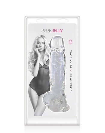 Gode jelly transparent ventouse taille XL 22cm - CC570125