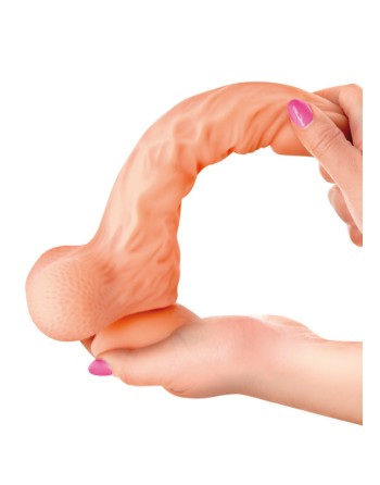 Gode réaliste veiné ventouse va-et-vient prépuce testicules billes mouvantes 20 cm - CC514106