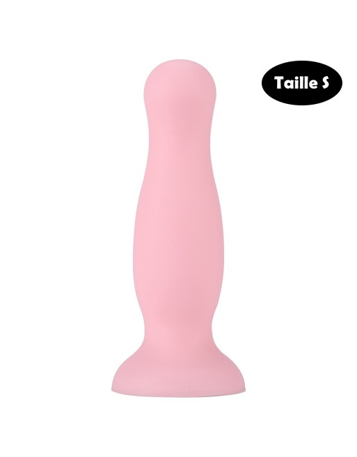 Plug anal ventouse rose pastel taille S - A-001-S-PNK