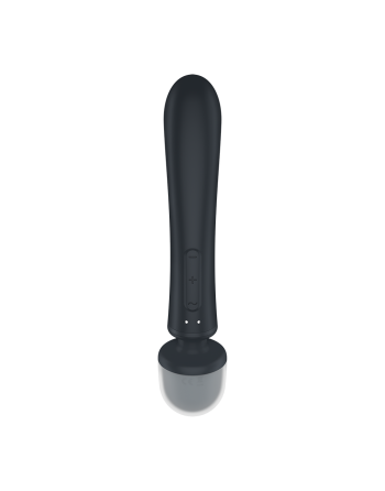 2 en 1 Vibromasseur rabbit et wand noir USB Triple Lover Satisfyer - CC597825