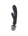 2 en 1 Vibromasseur rabbit et wand noir USB Triple Lover Satisfyer - CC597825