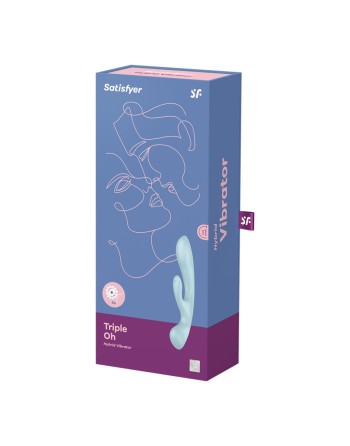 2 en 1 Rabbit point G avec stimulateur de clitoris et Wand Bleu USB Triple Oh Satisfyer - CC597813