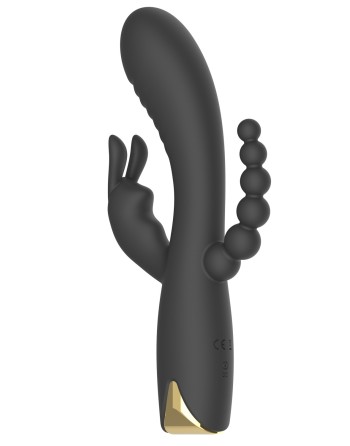 Vibromasseur triple stimulation très puissant noir USB - WS-NV062BLK