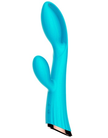 Vibromasseur bleu avec stimulateur de clitoris LRIS USB - LRISBLUE