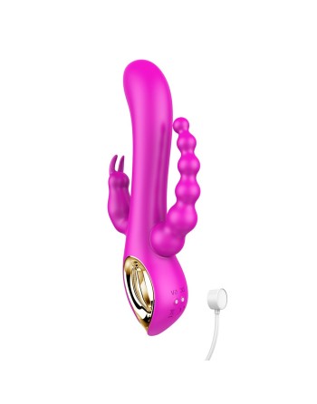 Vibromasseur Rabbit  rose  avec chapelet vibrant - TOZ-024PNK