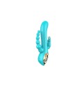 Vibromasseur rabbit  bleu  avec chapelet vibrant - TOZ-024BLU