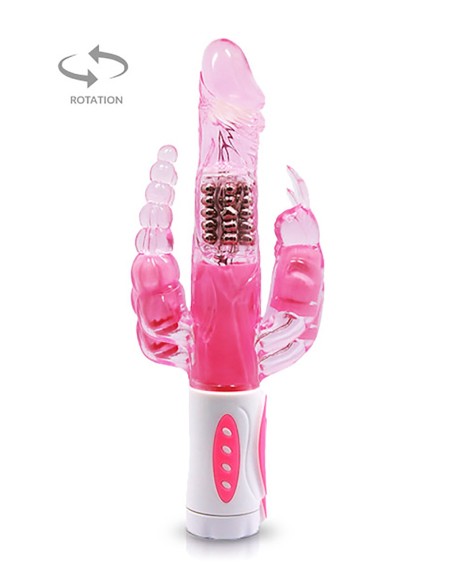 Vibromasseur rabbit rotatif triple stimulation - CC530136