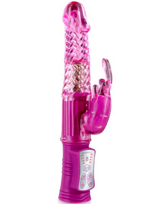 Vibromasseur rabbit rose waterproof avec billes rotatives - CC5160620050