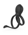 PEPIN, Cockring à double anneaux dans un silicone médical doux avec 1 mode de vibration - COR032BLK