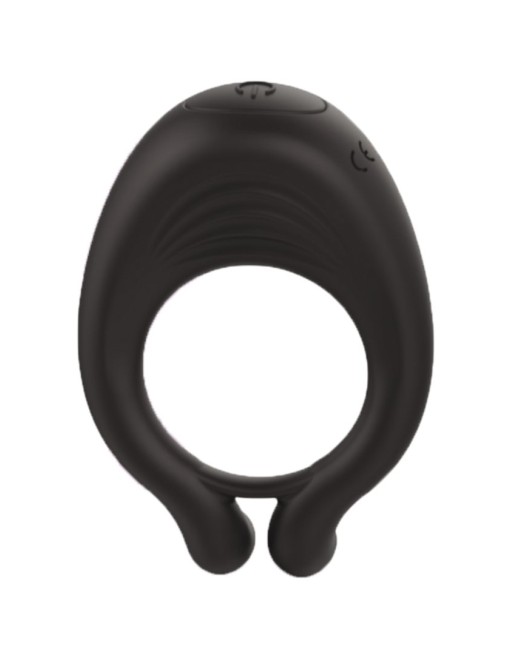 OCTAVE, Cockring Noir dans un silicone médical doux avec 1 mode de vibration - COR035BLK