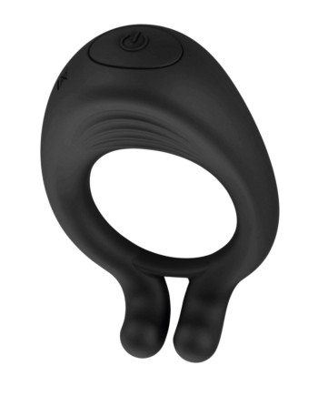 OCTAVE, Cockring Noir dans un silicone médical doux avec 1 mode de vibration - COR035BLK