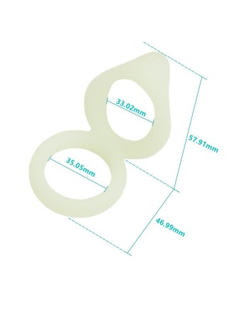 Double cockring vert fluorescent en silicone - WS-NV508B