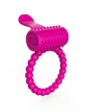 Anneau fuschia vibrant silicone avec langue picot - COR-018PNK