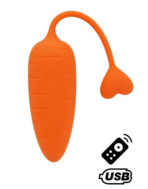 CARROT, Un Œuf vibrant avec télécommande, couleur et forme Carotte en silicone médical - BQ134ORA