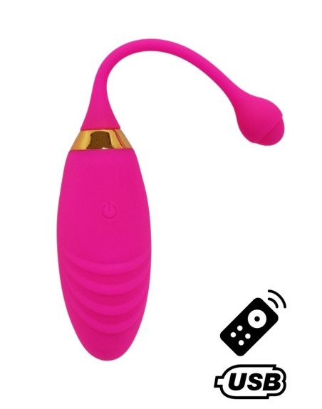 SUNDAY, Un Œuf vibrant USB avec télécommande, dans un silicone médical doux et rainuré - B21PNK