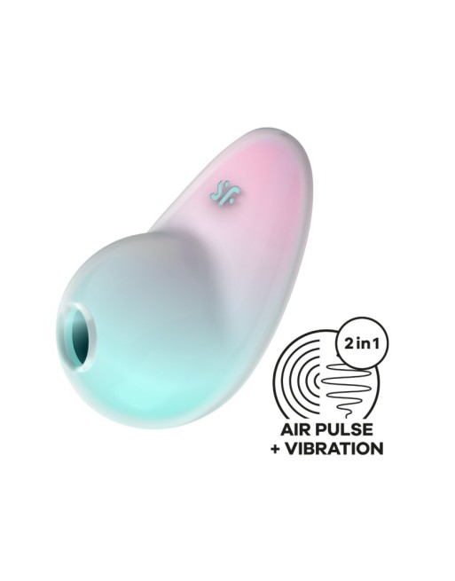 Stimulateur clitoridien par onde de pression sans contact et par vibration USB vert et rose, Pixie Dust Satisfyer - CC597837