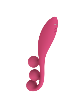 Vibromasseur triple stimulation flexible, anal, vaginale, clitoridienne Tri Ball rouge USB Satisfyer - CC597817