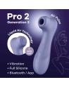 Stimulateur de clitoris 2 embouts Connecté avec technologie Liquid air Pro 2 Generation 3 violet USB Satisfyer - CC597815