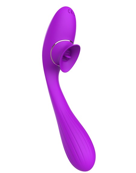 2 en 1 Stimulateur de clitoris avec langue et vibromasseur pour G USB flexible violet DISA - WS-NV025