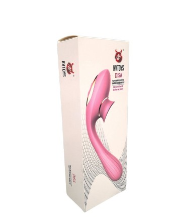 2 en 1 Stimulateur de clitoris avec langue et vibromasseur pour G USB flexible violet DISA - WS-NV025