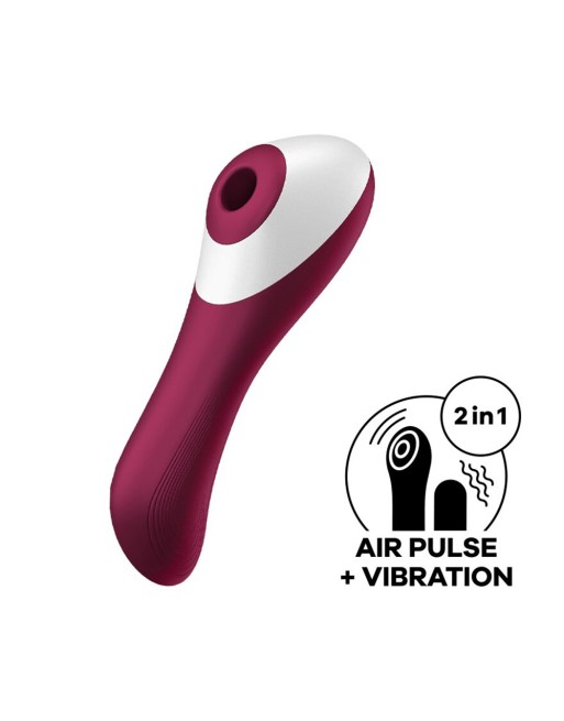 2 en 1 Vibromasseur et stimulateur de clitoris USB rouge Dual Crush Satisfyer - CC597786