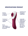 2 en 1 Vibromasseur et stimulateur de clitoris USB rouge Dual Crush Satisfyer - CC597786