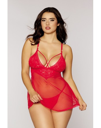 Nuisette et string rouge - DG12701RED