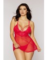 Nuisette et string rouge - DG12701RED