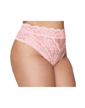 String grande taille dentelle taille haute rose - DG1477XPNK