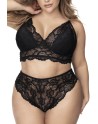 Lingerie grande taille, soutien-gorge et culotte en fibres recyclées - MAL8796XBLK