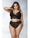 Lingerie grande taille, soutien-gorge et culotte en fibres recyclées - MAL8796XBLK