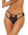 Culotte noire fantaisie ouverte à l'entrejambe - REN1173-BLK