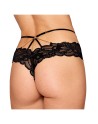 Culotte en dentelle noire avec lanières et chaines dorées - DG1489BLK